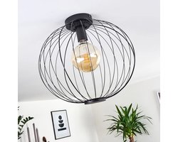 Zwart metalen ronde plafondlamp 40 cm