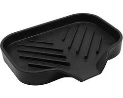 Zwart Rubberen Zeepbakje met Afvoer - Zelflozende Zeephouder voor Douche-Badkamer en Keuken Gootsteen - Soap Dish Organizer -Twee stuks