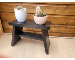 Zwart Steigerhout Krukje – Robuust Opstapje of Bijzettafel – 40x30x20 cm"