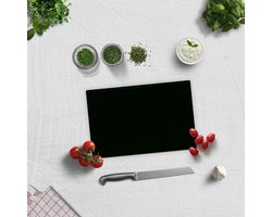 Zwart Tempered Glas Snijplank 20cm × 30cm - Glassnijplank- glazen