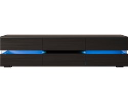 Zwart TV-Kast met LED TV-meubel UV Hoogglans Acryl Woonkamer Opbergen modern stijlvol 177x39x47 cm