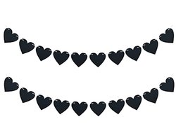 Zwart Vilt Hart Slinger Banner voor Feestdagen en Decoratie