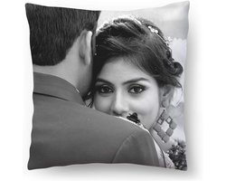 Zwart-wit fotokussen 45x45 cm met eigen foto - Persoonlijk cadeau met vulling