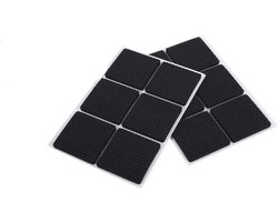 Zwarte antislip rubberen voetjes meubelbeschermers - Set van 12 stuks, voor kasten, elektronica en fotolijsten.