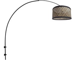 Zwarte bamboe wandlamp Sparkled Light 3695ZW 145cm Draaibaar Uitschuifbaar Steinhauer