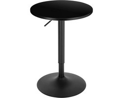 Zwarte Bartafel met Rond Blad: In Hoogte Verstelbaar en Gemaakt van Duurzaam MDF en Metaal