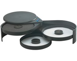 Zwarte bekerbeurs van kunststof met 3 eenheden