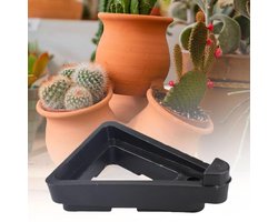 Zwarte Bloempotvoetjes - Set van 48 - Duurzaam PP-materiaal - 6,7 x 5,6 x 2 cm
