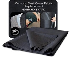 Zwarte cambric stofhoes 152 cm x 2,7 m voor banken, fauteuils en boxsprings voor tweepersoons- en queensizebedden. Verbergt het binnenframe en de nietjes van meubels.