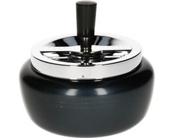 Zwarte draaiasbak/terrasasbak 13 cm - Buiten asbakken - Tafelaccessoires - Tuin artikelen