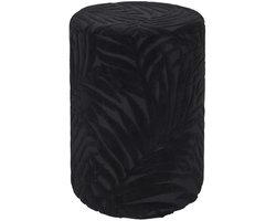 ZWARTE FLUWELEN POEF