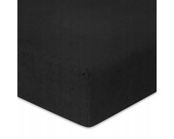 Zwarte Frotte Hoeslaken met Elastiek 120x200 cm - Premium Kwaliteit