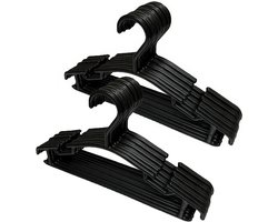 Zwarte hanger - Kledinghanger - Broekhanger - Kinderhanger - Babyhanger - Kinder plastic hanger - Garderobekast Babykledinghanger - 20 stuks antislip peuterhangers - Voor baby's Kinderkleding Broeken Jassen Jurken