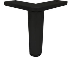 Zwarte hoek meubelpoot 12 cm
