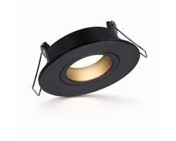 Zwarte Kantelbare GU10 Inbouwspot – IP65 – Ø68 mm – 35° Lichtbundel - Dimbaar - wit licht