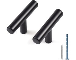 Zwarte Kasthandgrepen - Voor Meubels en Deuren - 12 Stuks - Aluminiumlegering