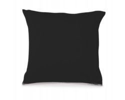 Zwarte Katoenen Satin Kussensloop 50x60 cm met Rits