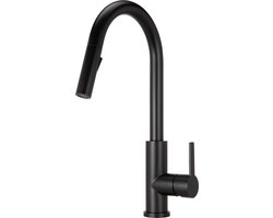 Zwarte Keukenkraan met Uittrekbare Uitloop - Uittrekbaar - Mengkraan - Mat Zwart