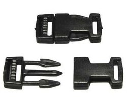 zwarte kunststof gesp - 1,8 x 3,6 cm - 2 gespen zwart - small - voor riem of band van 13 mm - klikgesp - verstelbaar - honden of kattenriem