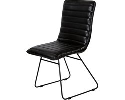 Zwarte leren eetkamerstoelen van echt leer – stijlvolle stoelen voor eetkamer, kantoor & wachtruimte