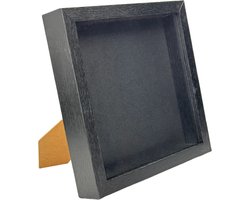 Zwarte lijst diep 25x25x4,5 - Zwart achtergrond - Frame - Kader - Hangend / staand
