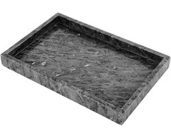 Zwarte Marmeren Serveerschaal 30x20 cm - Natuursteen Dienblad voor Keuken, Badkamer en Kaptafel