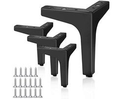 Zwarte Meubelpoten 13 cm - 4 Stuks Triangelvormige Kunststof Poten voor Meubels