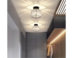 Zwarte Moderne Kristallen Plafondlamp LED Vierkante Kristallen Kroonluchter