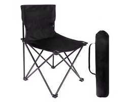 Zwarte Opvouwbare Campingstoel – 58x36x36 cm – Lichtgewicht Inklapbare Stoel met Oxford Doek – Tuin- en Strandstoel – Strandstoel – Beschikbaar in Meerdere Maten & Kleuren