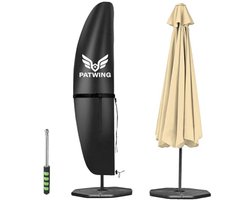 Zwarte Parasol Beschermhoes voor Zweefparasol 2 tot 4 m - Weerbestendige en Waterdichte Afdekking van 600D Oxford