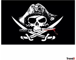 Zwarte piratenvlag, 3X5ft poster, 150X90CM, metalen en messing gaten