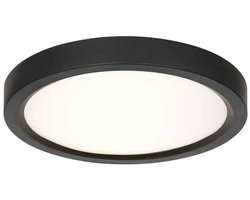 Zwarte Plafondlamp Ø20 cm Luminix, Dimbaar en 3 standen lichtkleur instelbaarheid, Kunststof/Metaal, Steinhauer