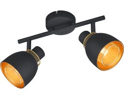 Zwarte plafondlamp Punch 2-lichts - R80812032