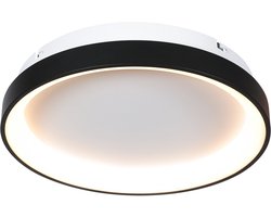 Zwarte Plafonnieres Lumex 4207ZW – Modern Design van Kunststof en Metaal met Dimbare LED, 38 cm Diameter en 7 cm Hoogte, Perfect voor Binnengebruik, Merk: Mexlite