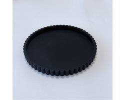 Zwarte ronde siliconen schaal - schaal van 30 cm, decoratieve schaal voor op het badkamerblad, decoratie voor de salontafel, parfum, plant - zwart