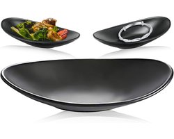 Zwarte Sleutelhanger Ovale Sieraden Tray voor Sleutels - Horloges - Armbanden - Munten - Badkamer - Cosmetica - Fruit Kom - Diner Bord - Decoratieve Kom (25 x 13.7 x 4 cm)