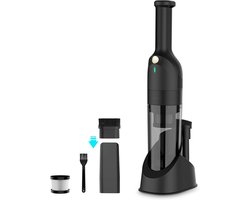 Zwarte Snoerloze Handstofzuiger 10.000 Pa, 75 W, 2 Zuigstanden, 4-Laags Filtersysteem met HEPA-Filter, Compacte Autostofzuiger, Kruimeldief voor Auto, Bank, Tafel en Kieren