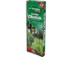 Zwarte Stalen Tuin Obelisk voor Klimplanten, Struiken en Bomen - 190 cm Hoog