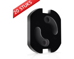 Zwarte Stopcontact Beveiliging - 20 stuks - Veiligheid - Baby - Kind - Kinderveiligheid - Plakgarantie