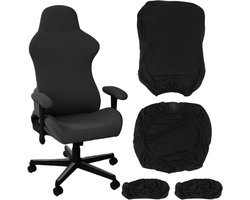 Zwarte Stretch Cover voor Gaming Stoelen met Armleuningen - Wasbaar, Antislip en Verwijderbaar - Perfect voor Swivel Stoelen en Gaming Setup