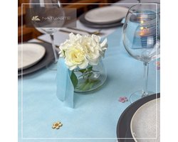 Zwarte tafelloper 25 meter x 30 cm - Fleece tafeldecoratie voor doop, communie, bruiloft en verjaardag