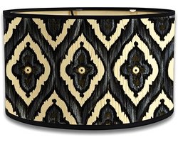 Zwarte Trommel Lampenkap 30 cm – Handgemaakte Vintage Lampenkap – Geschikt voor E27 Vloerlamp en Tafellamp