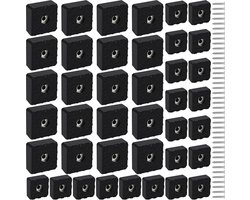 Zwarte Vierkante Rubber Vloerblokken voor Meubels met Schroeven – 40 Stuks – Verstevigde Blokken voor Stoelen, Bureau en Tafelpoten – Antislip Beschermers voor Vloeren