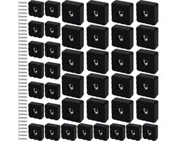 Zwarte Vierkante Rubberen Meubel Vloerblokjes (40 Stuks) - 22mm en 30mm - Zwaar Opschroefbaar & Antislip - Stoel, Bureau & Tafelpoot Beschermers voor Tapijt en Hardhout - Duurzame Meubelvoeten - Geschikt voor diverse Vloertypes