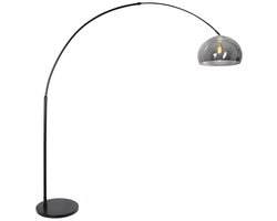Zwarte vloerlamp booglamp Sparkled Light 9878ZW kunststof en metaal 240 cm hoogte binnen Steinhauer
