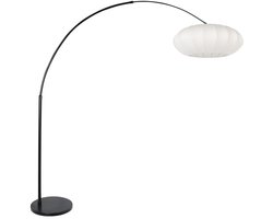 Zwarte Vloerlamp Luma-Nola 3807ZW, Metaal en Textiel, Hoogte Uitschuifkantel, Draaibaar en Kantelbaar, Steinhauer, 250 cm Snoer
