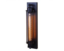 Zwarte wandlamp- 1-lichts moderne landelijke wandlamp 46 cm slaapkamerwandlamp binnenverlichting voor woonkamer en hal