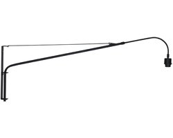 Zwarte Wandlamp Elegant Classy 2574ZW | Draaibaar, kantelbaar, uitschuifbaar | Kunststof & Metaal | Steinhauer | 180 cm snoer met schakelaar