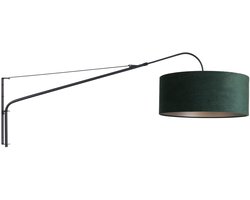 Zwarte wandlamp Elegant Classy 8133ZW van Steinhauer, met metaal en textiel, uitschuifbaar, draaibaar en kantelbaar, diameter 50 cm, hoogte 20 cm, modern klassiek design