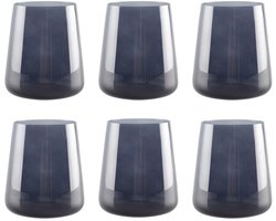 Zwarte Waterglazen – Set van 6 | Luxe Glazen 9x10 cm | Modern & Stijlvol Design | AULICA